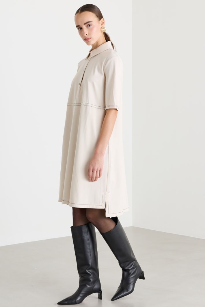 Abito chemisier in jersey - AVORIO - Fashion Market - 2