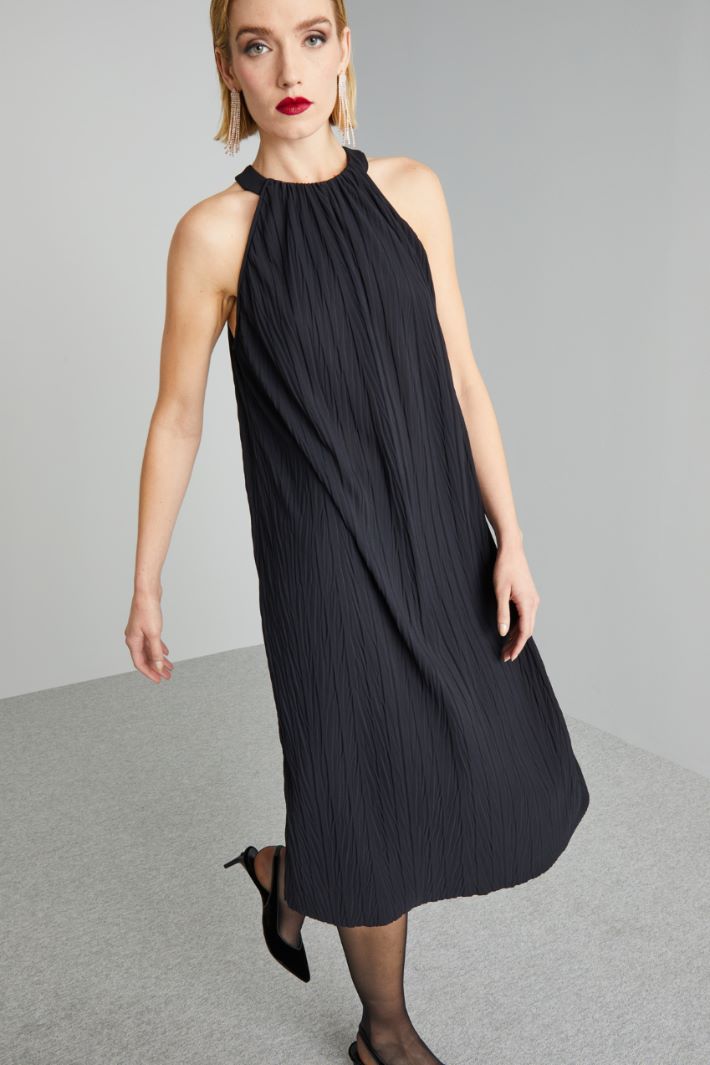 Abito con scollo all'americana - NERO - Fashion Market - 2