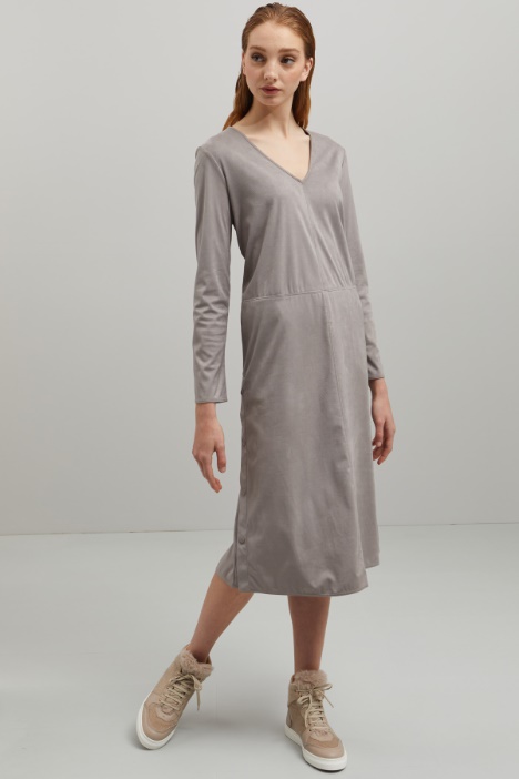 Abito in jersey effetto suede - Fashion Market