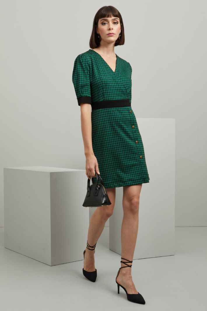 Abito corto in jersey - NERO VERDE - Fashion Market