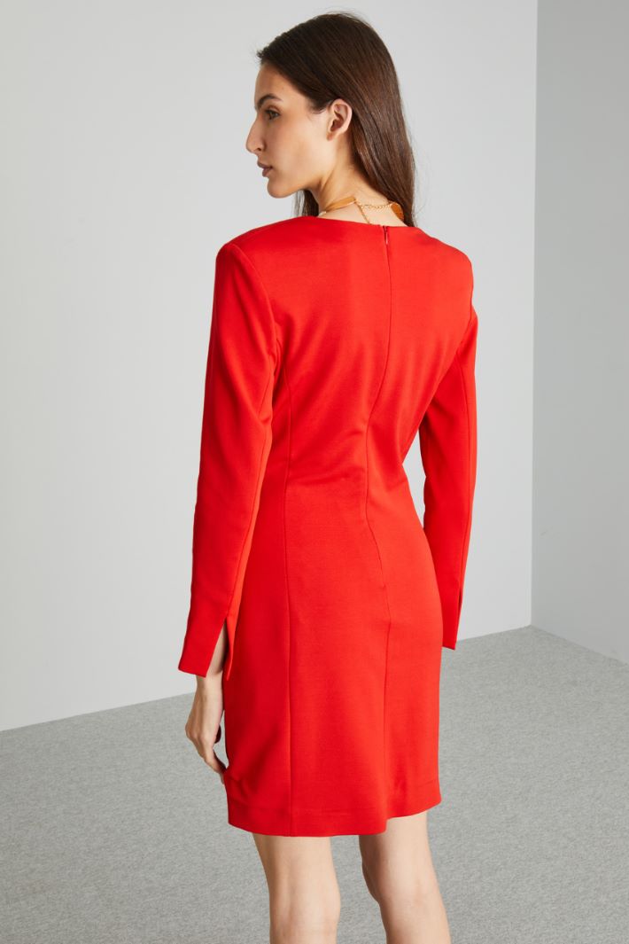 Abito corto in jersey - ROSSO FUOCO - Fashion Market - 4