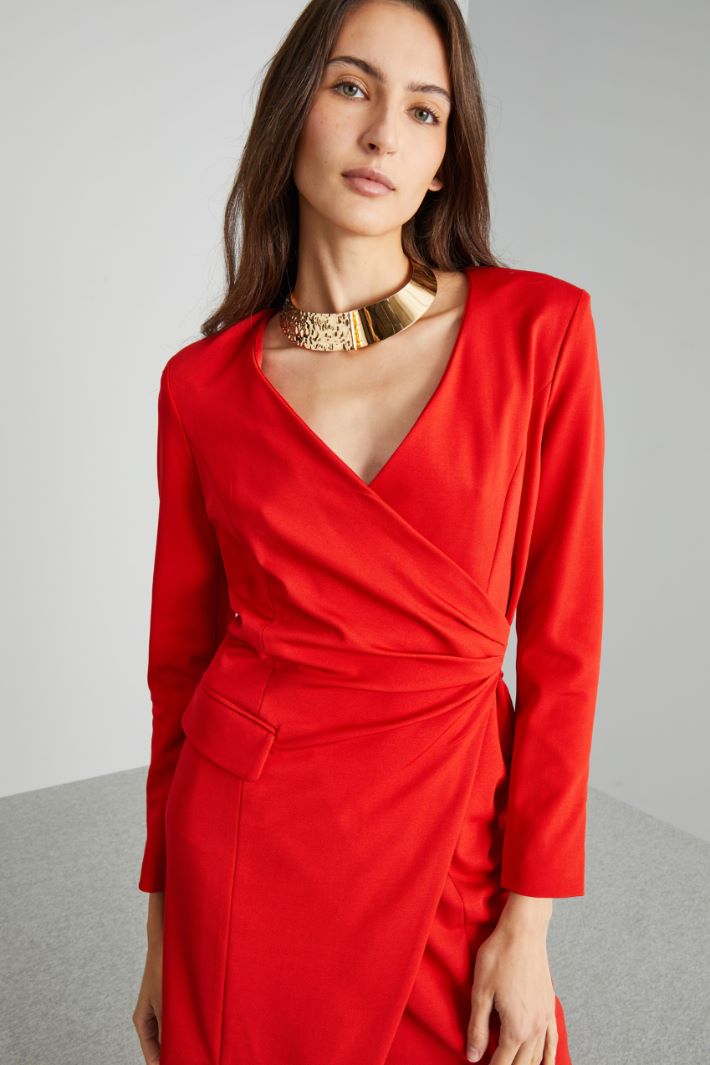 Abito corto in jersey - ROSSO FUOCO - Fashion Market - 3