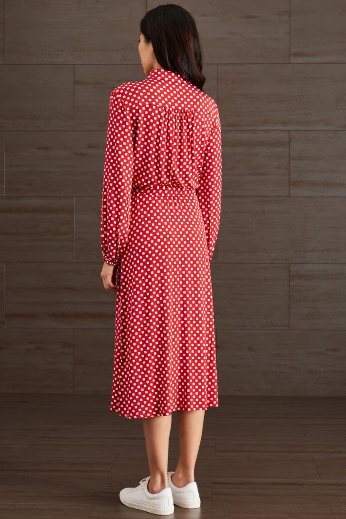 Abito in jersey - ROSSO BIANCO - Fashion Market - 4