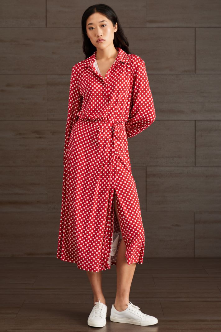 Abito in jersey - ROSSO BIANCO - Fashion Market - 2