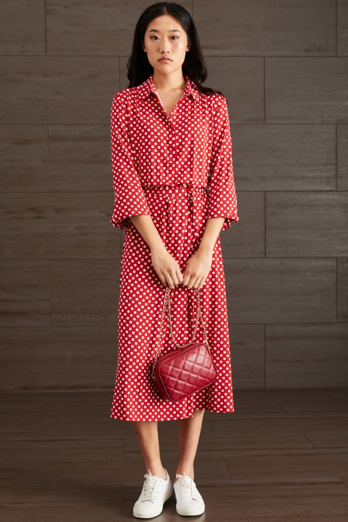 Abito in jersey - ROSSO BIANCO - Fashion Market