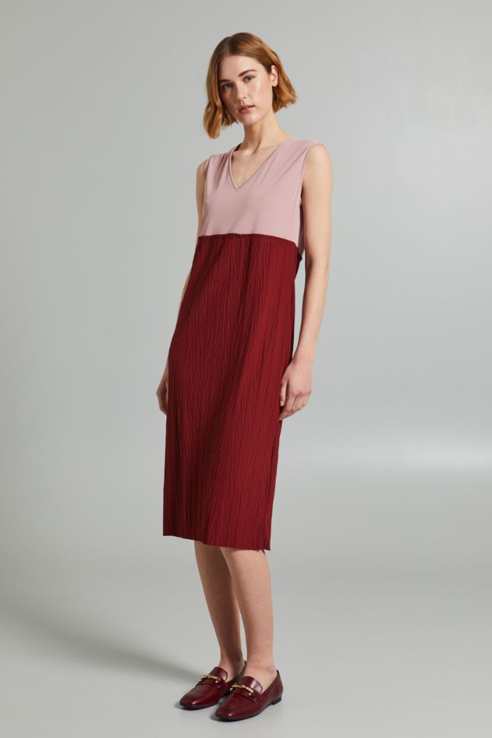 Abito a tubino con cintura - BORDEAUX ROSA ANTICO - Fashion Market - 2