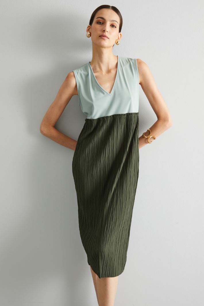 Abito a tubino con cintura - VERDE - Fashion Market - 2