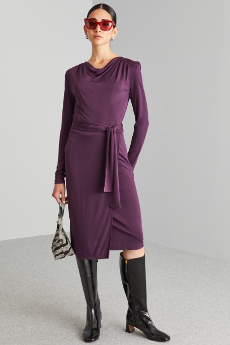 Abito in jersey con drappeggio - Fashion Market