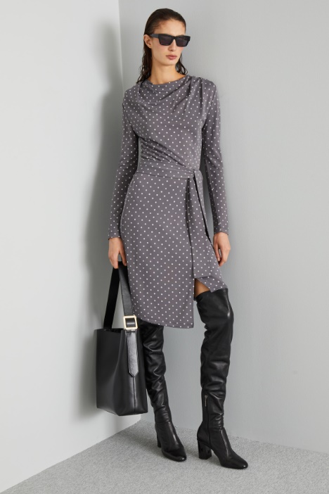 Abito in jersey con drappeggio - Fashion Market