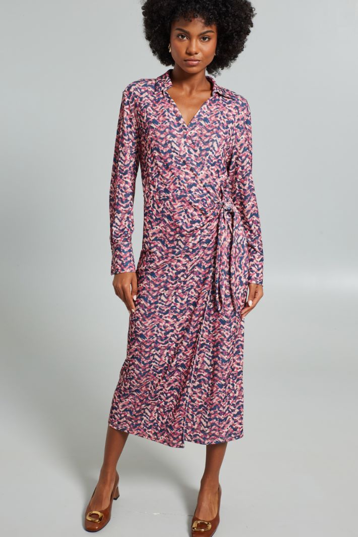 Abito a portafoglio in jersey - VIOLA ROSA - Fashion Market - 2
