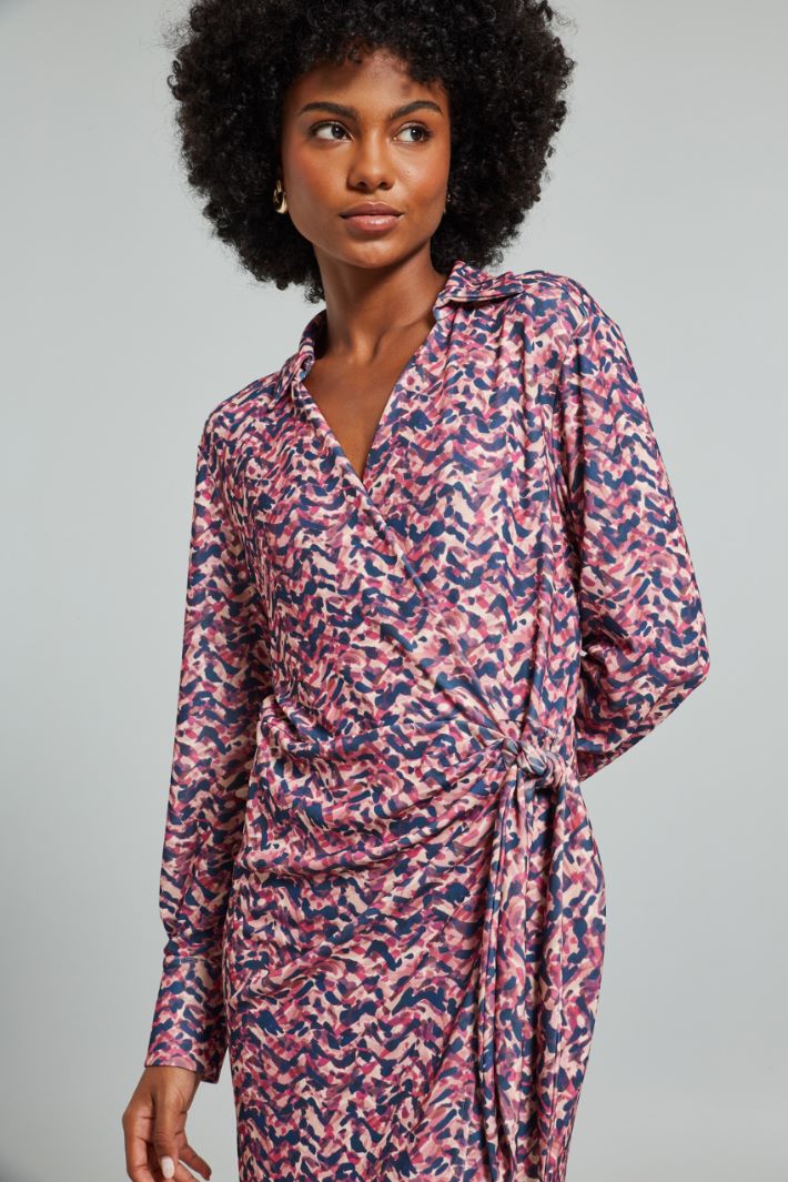 Abito a portafoglio in jersey - VIOLA ROSA - Fashion Market - 3
