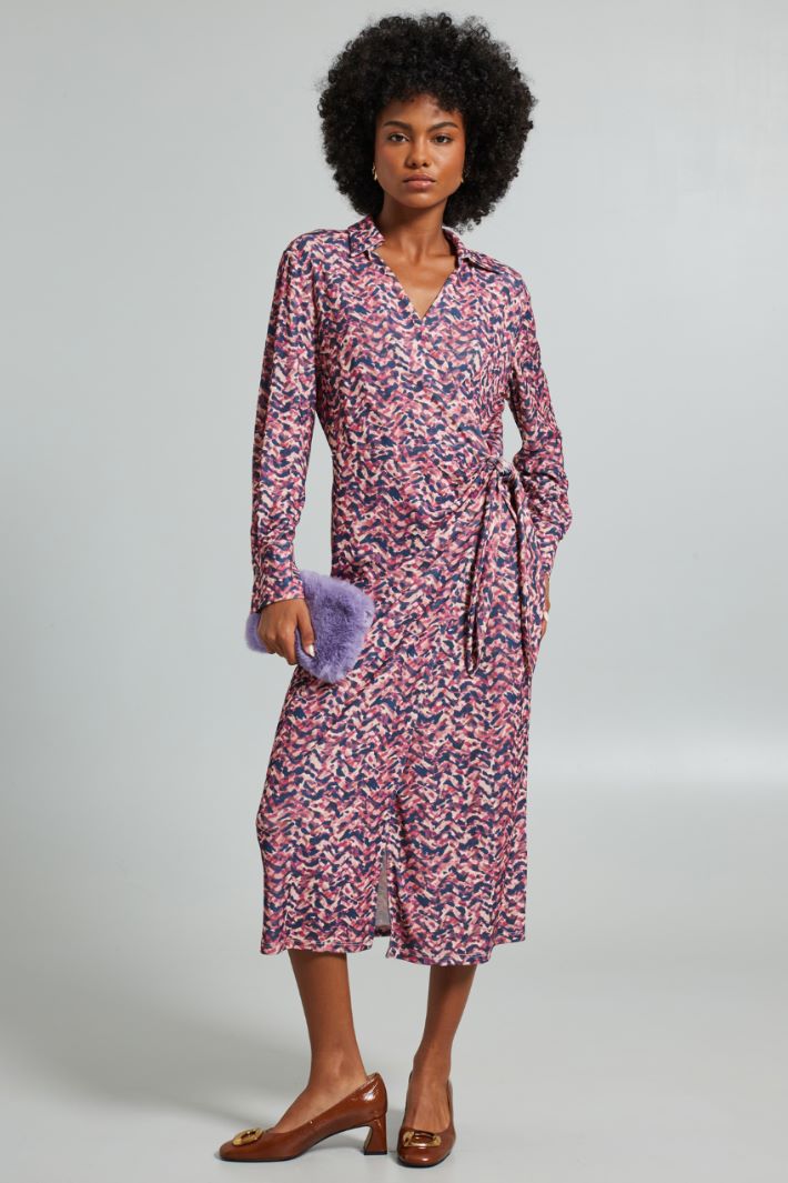 Abito a portafoglio in jersey - VIOLA ROSA - Fashion Market