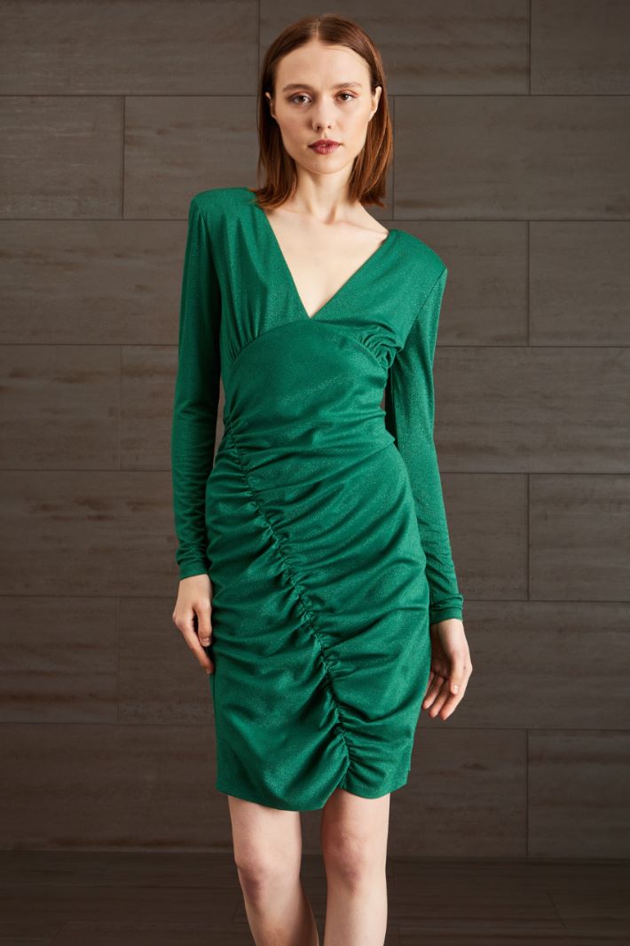 Tubino in jersey lamè - VERDE SMERALDO - Fashion Market - 2