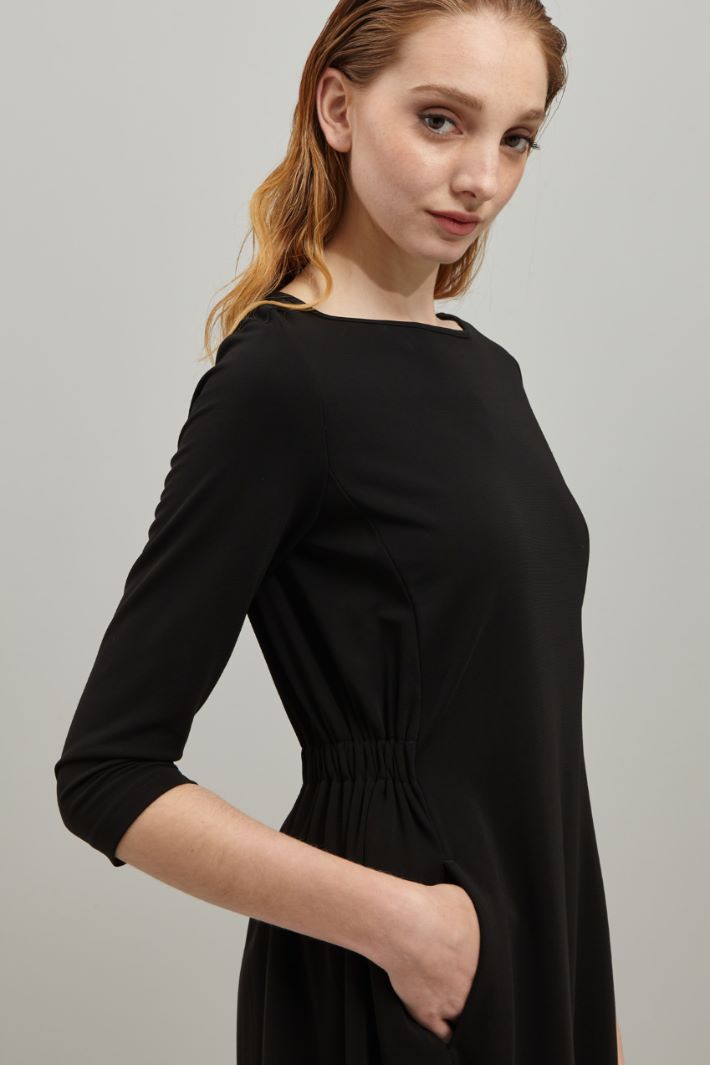 Abito in jersey crépe - NERO - Fashion Market - 2