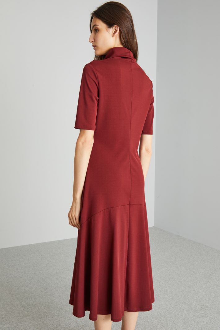 Abito svasato in jersey - BORDEAUX - Fashion Market - 4