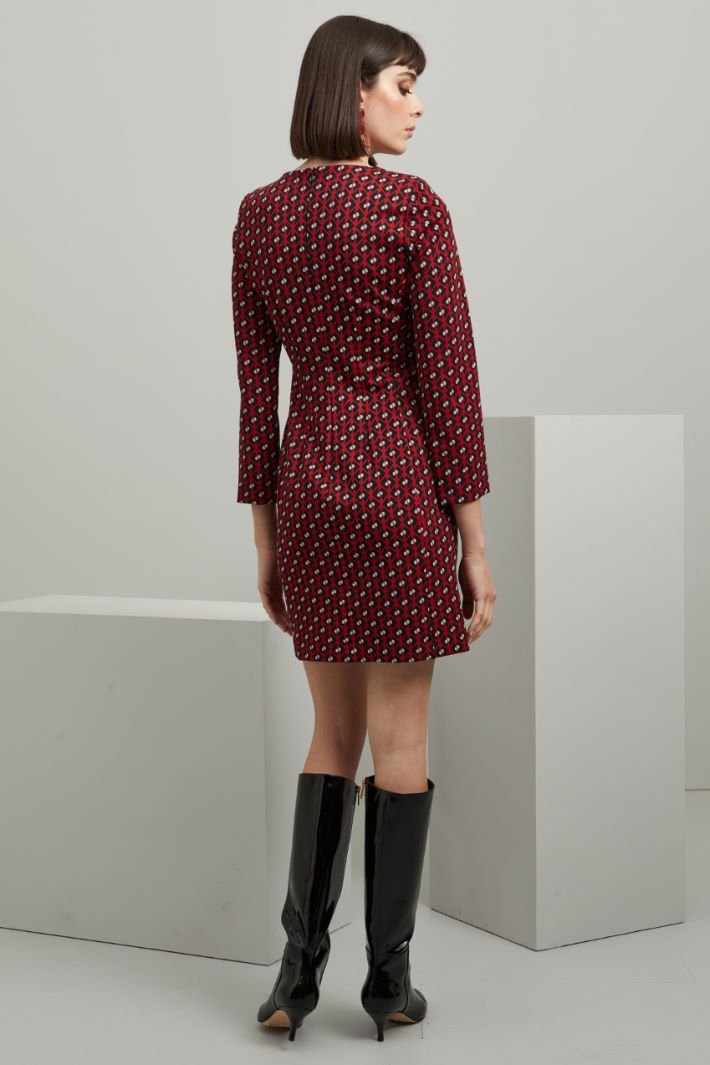 Abito jacquard - ROSSO NERO  - Fashion Market - 4