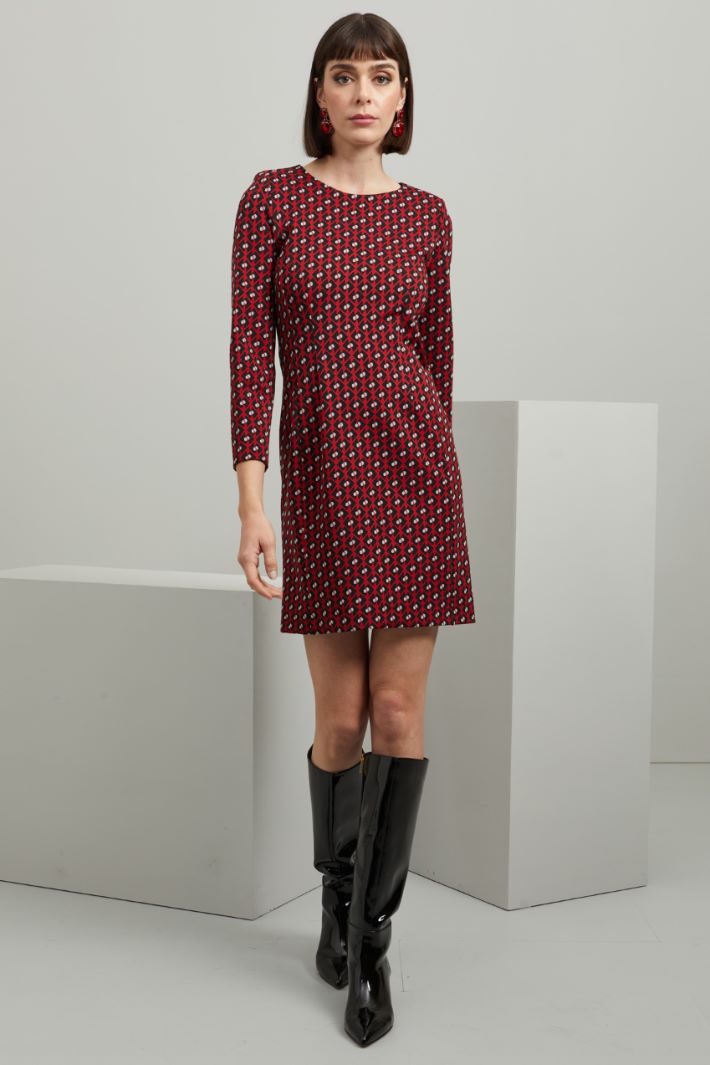 Abito jacquard - ROSSO NERO  - Fashion Market - 2