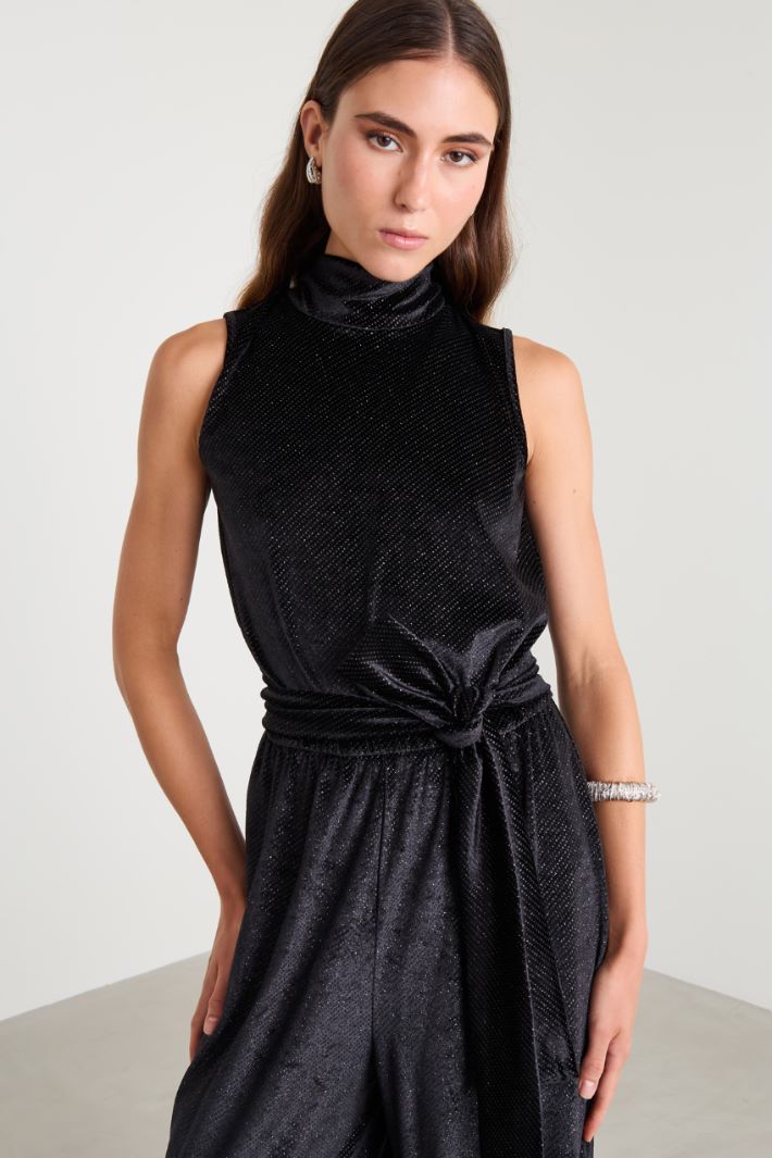 Tuta in velluto - NERO - Fashion Market - 3