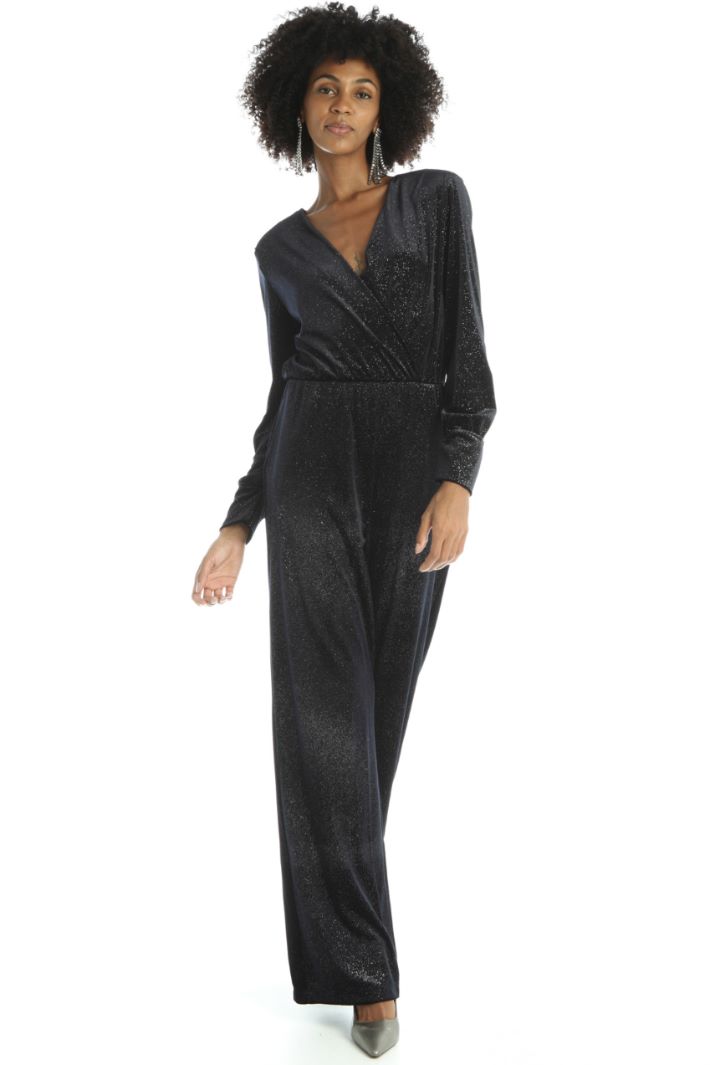 Tuta in velluto glitterato - BLU NOTTE - Fashion Market - 3