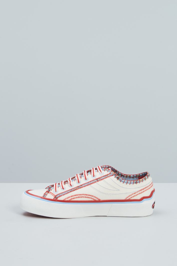Sneakers in tela - BIANCO ROSSO AZZURRO - Fashion Market - 3