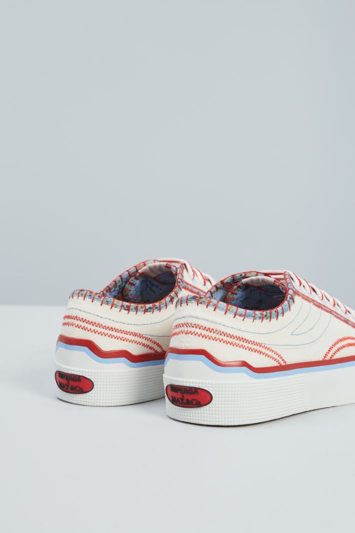 Sneakers in tela - BIANCO ROSSO AZZURRO - Fashion Market - 4