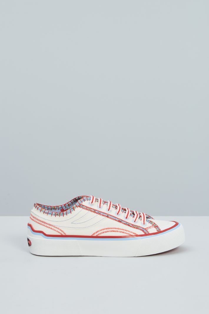 Sneakers in tela - BIANCO ROSSO AZZURRO - Fashion Market