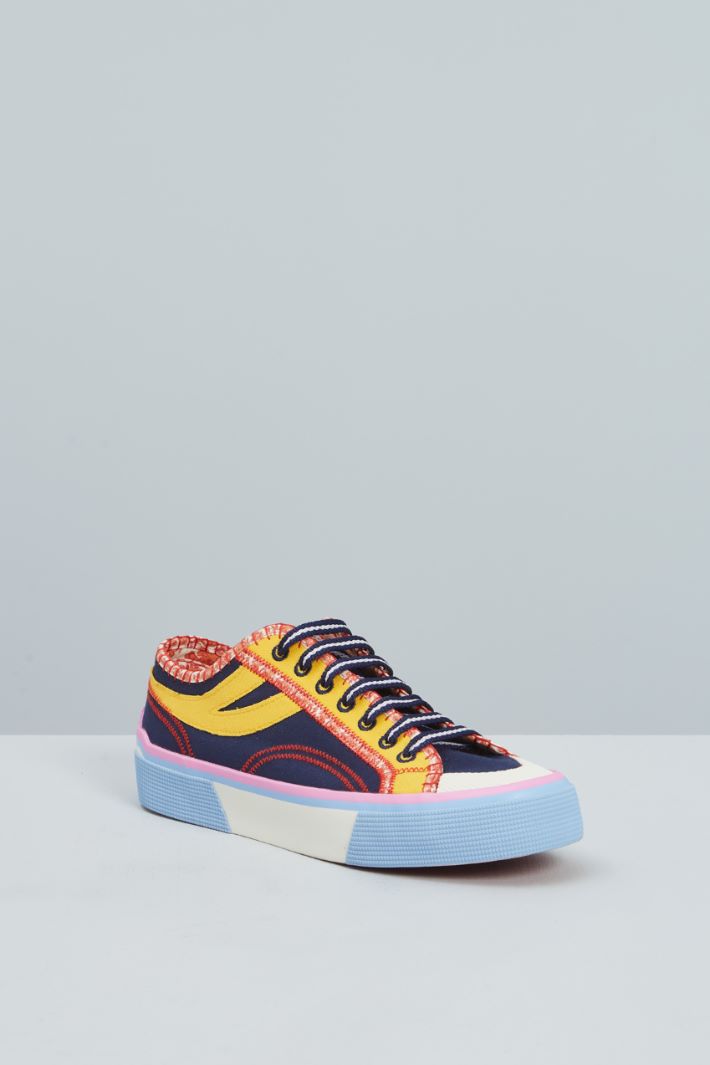 Sneakers in tela - BLU GIALLO ROSSO - Fashion Market - 2
