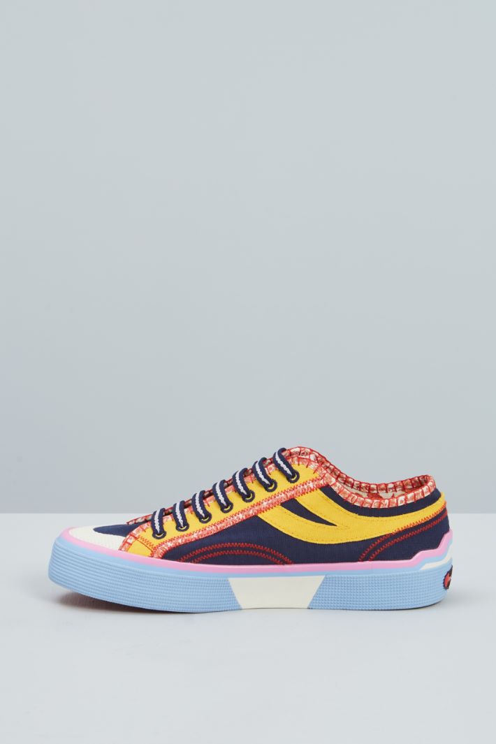 Sneakers in tela - BLU GIALLO ROSSO - Fashion Market - 3