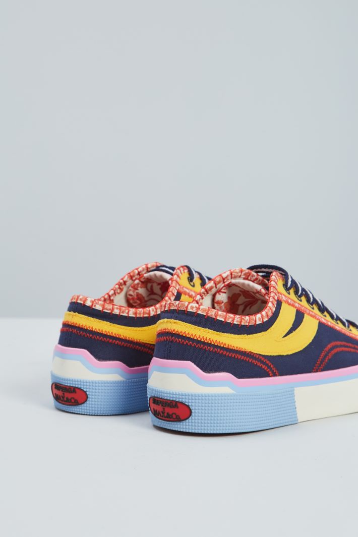 Sneakers in tela - BLU GIALLO ROSSO - Fashion Market - 4