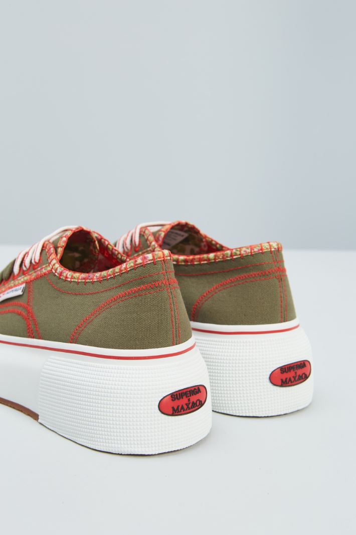 Sneakers in tela - VERDE ROSSO BIANCO - Fashion Market - 4
