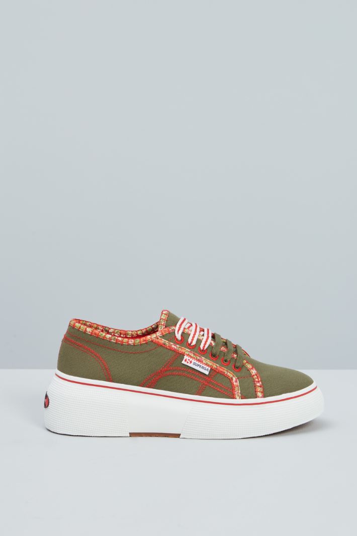 Sneakers in tela - VERDE ROSSO BIANCO - Fashion Market