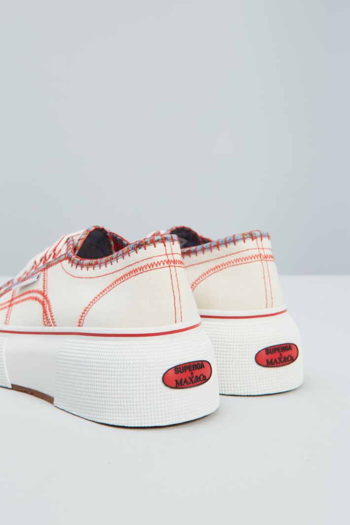 Sneakers in tela - BIANCO ROSSO - Fashion Market - 4