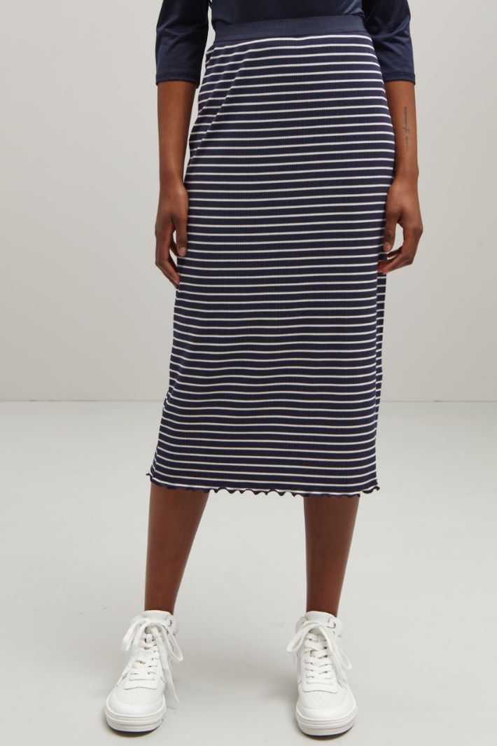 Gonna in maglia - BLU NOTTE BIANCO - Fashion Market - 2
