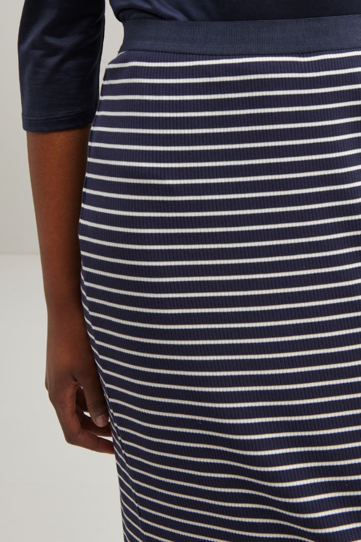 Gonna in maglia - BLU NOTTE BIANCO - Fashion Market - 3