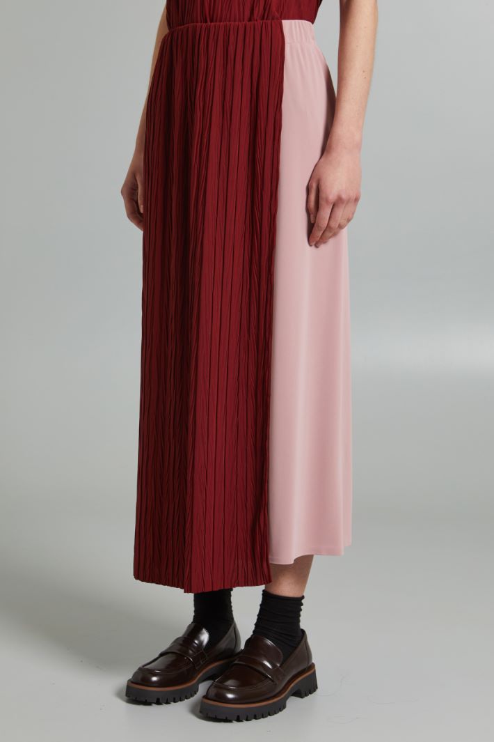 Gonna con pannello - BORDEAUX ROSA - Fashion Market - 2