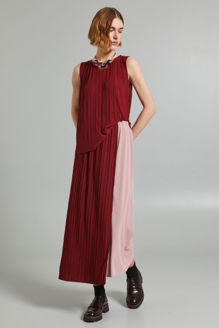 Gonna con pannello - BORDEAUX ROSA - Fashion Market