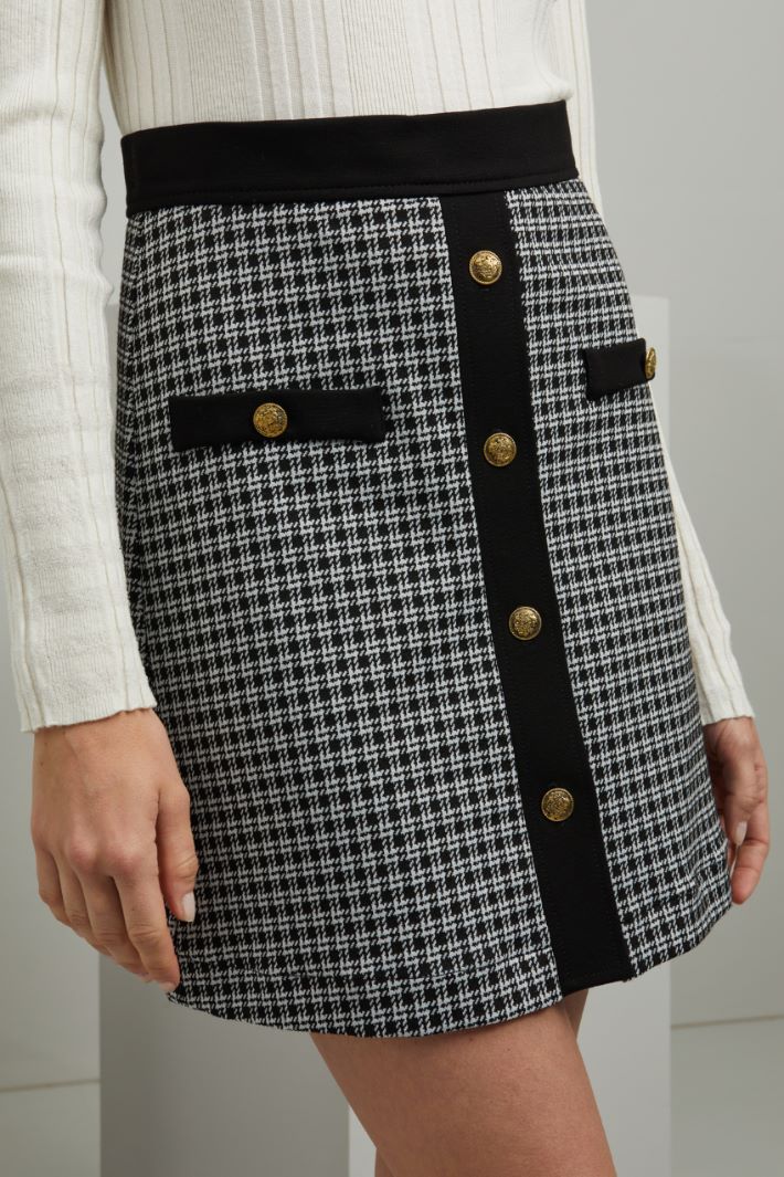 Gonna corta in jersey - NERO BIANCA - Fashion Market - 3