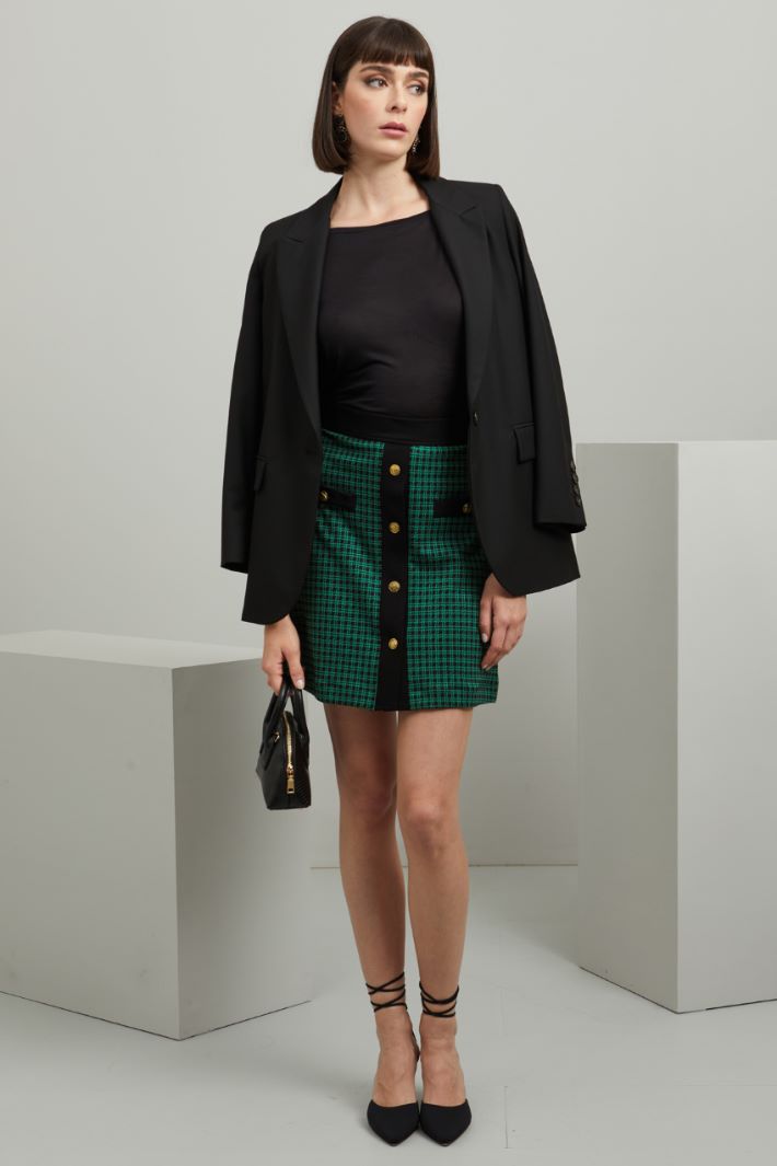 Gonna corta in jersey - NERO VERDE - Fashion Market