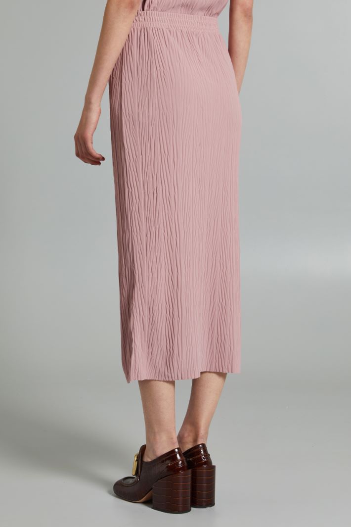 Gonna a tubo in jersey plissè - ROSA ANTICO - Fashion Market - 4