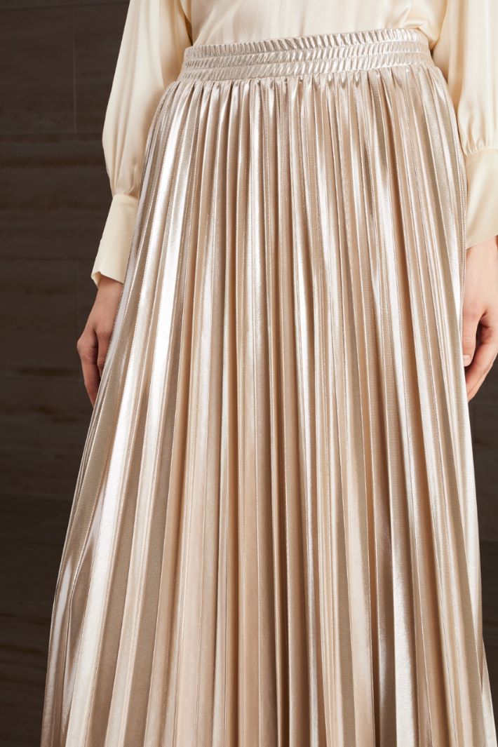 Gonna laminata - ARGENTO CHAMPAGNE - Fashion Market - 3