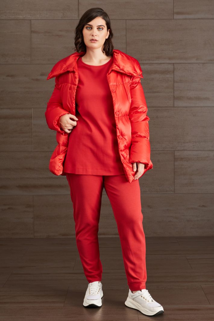 Pantaloni in jersey di cotone - ROSSO GAROFANO - Fashion Market