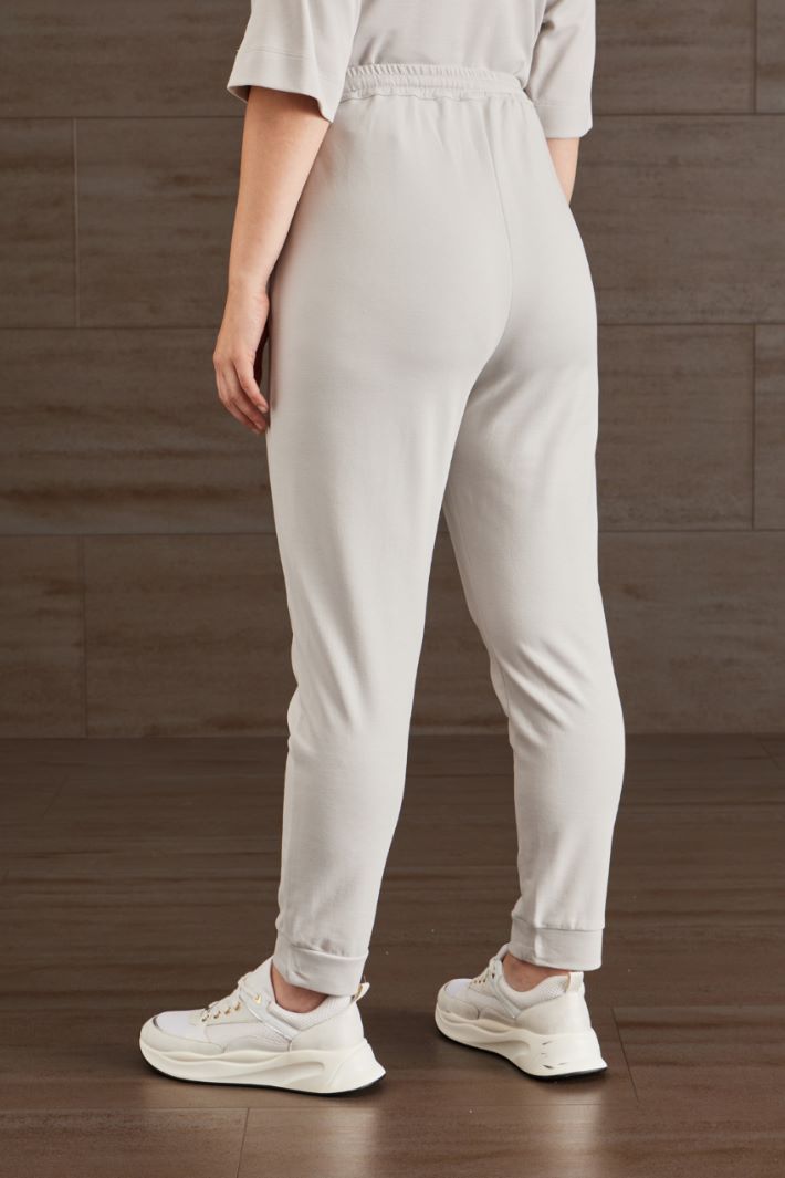 Pantaloni in jersey di cotone - GHIACCIO - Fashion Market - 4