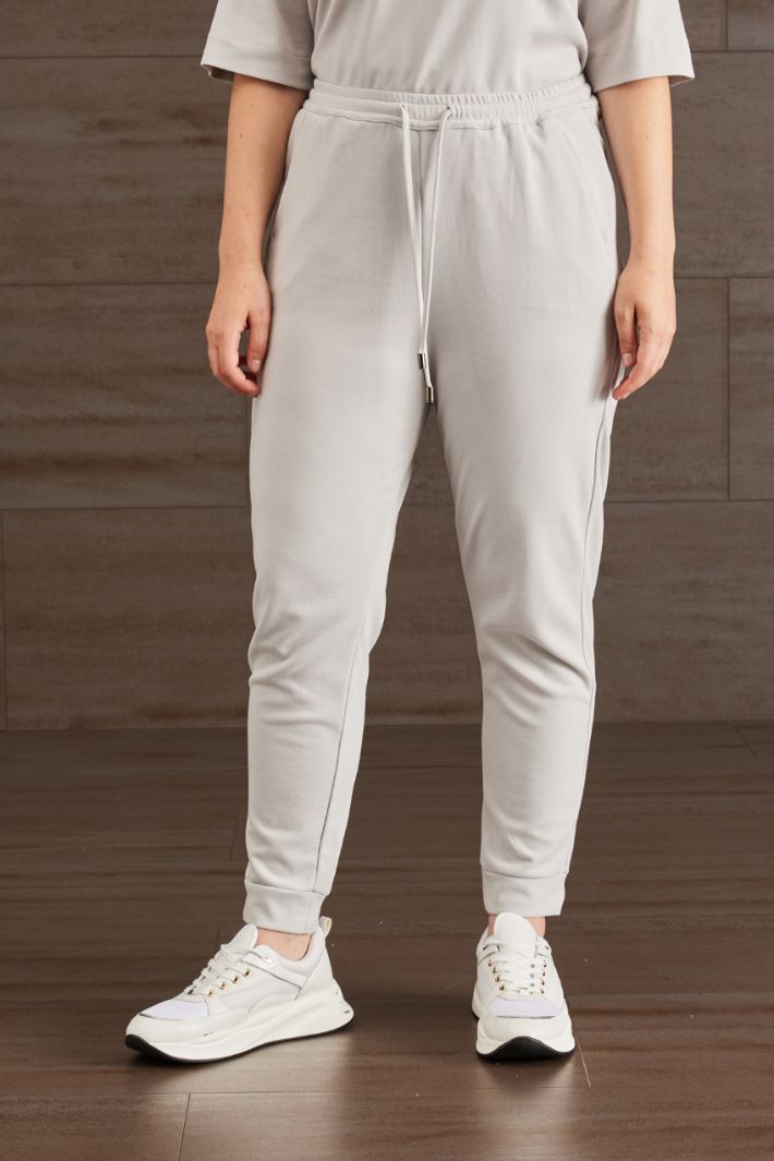 Pantaloni in jersey di cotone - GHIACCIO - Fashion Market - 2