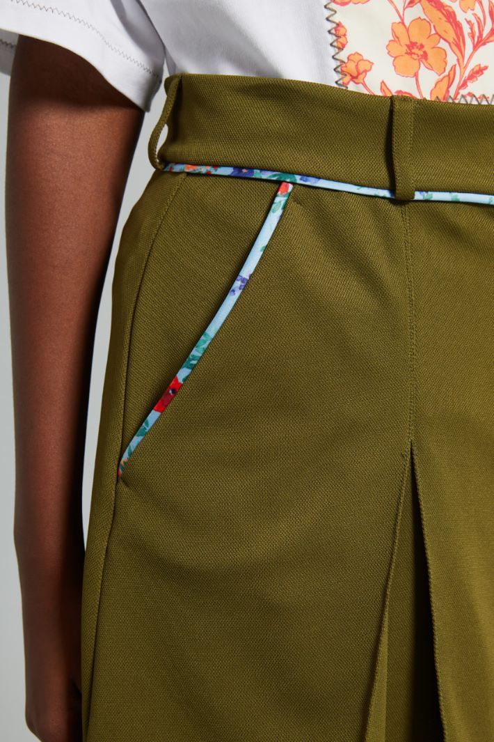 Shorts in jersey piquet - VERDE KAKI AZZURRO - Fashion Market - 3