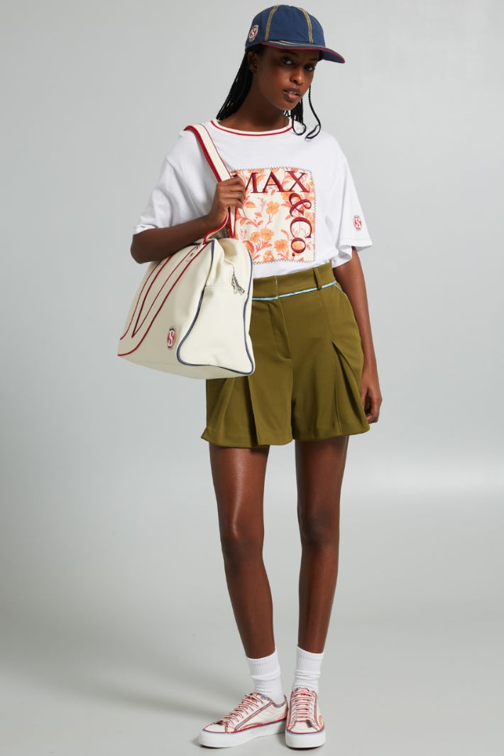 Shorts in jersey piquet - VERDE KAKI AZZURRO - Fashion Market