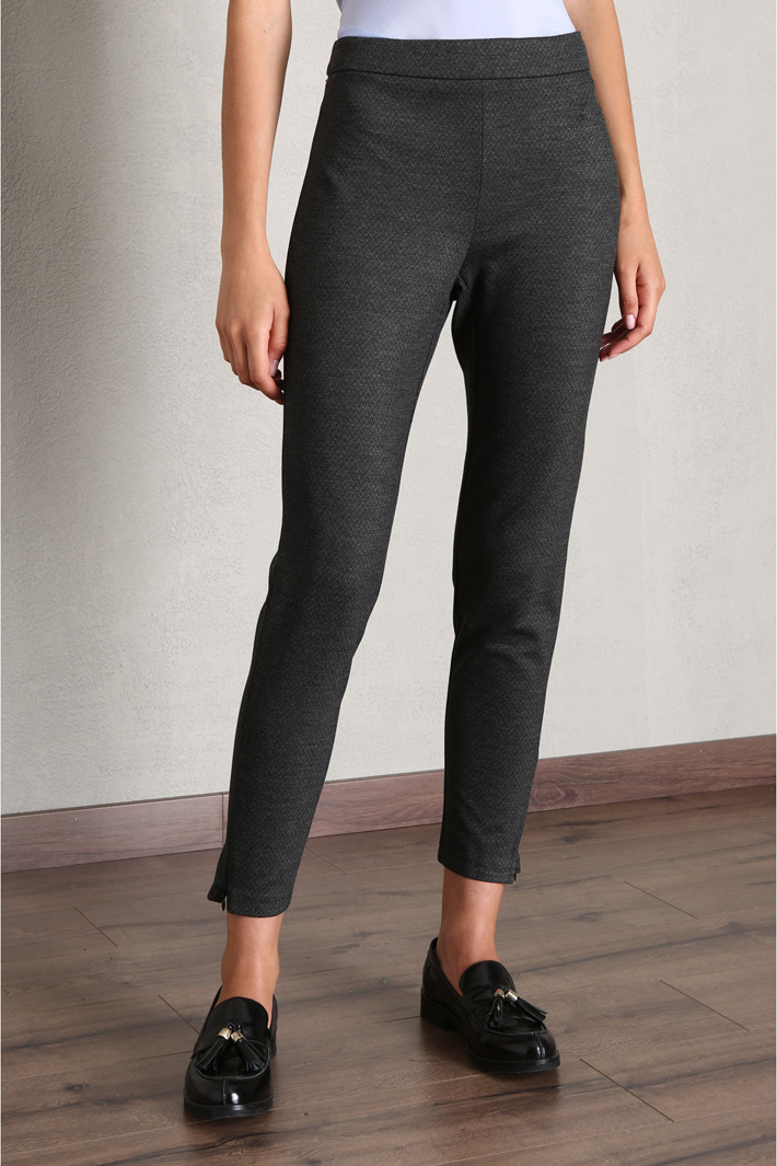 Pantaloni skinny in jacquard - GRIGIO SCURO - Fashion Market - 4