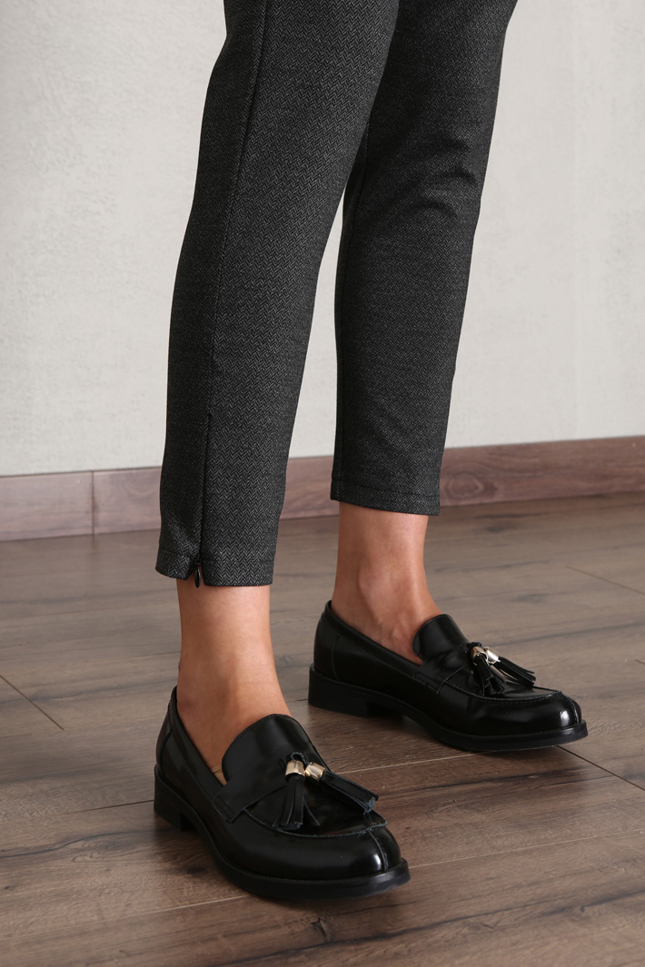 Pantaloni skinny in jacquard - GRIGIO SCURO - Fashion Market - 3