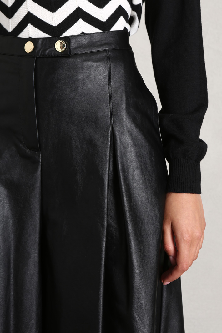 Bermuda ampi in similpelle - NERO - Fashion Market - 3