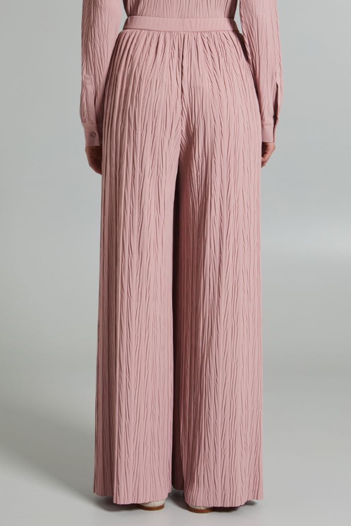 Pantaloni ampi in jersey plissè - ROSA ANTICO - Fashion Market - 4
