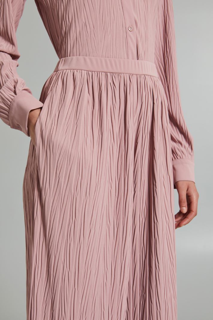 Pantaloni ampi in jersey plissè - ROSA ANTICO - Fashion Market - 3
